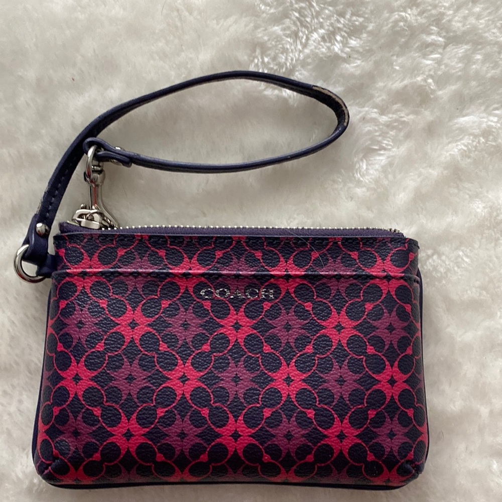 Coach - Small Wristlet Wamen's Wallet: Pink & Black